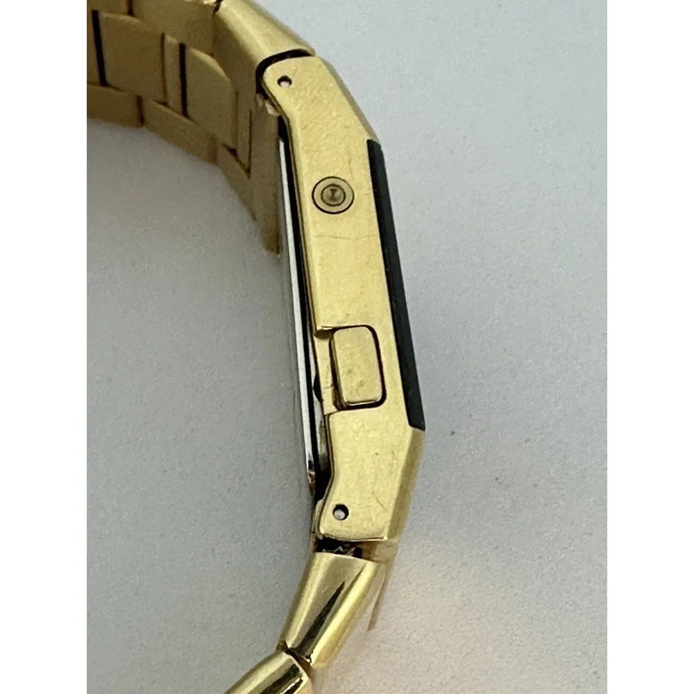 Dakota Watch Digital LCD Womens New Battery Gold Tone 23MM 6.75